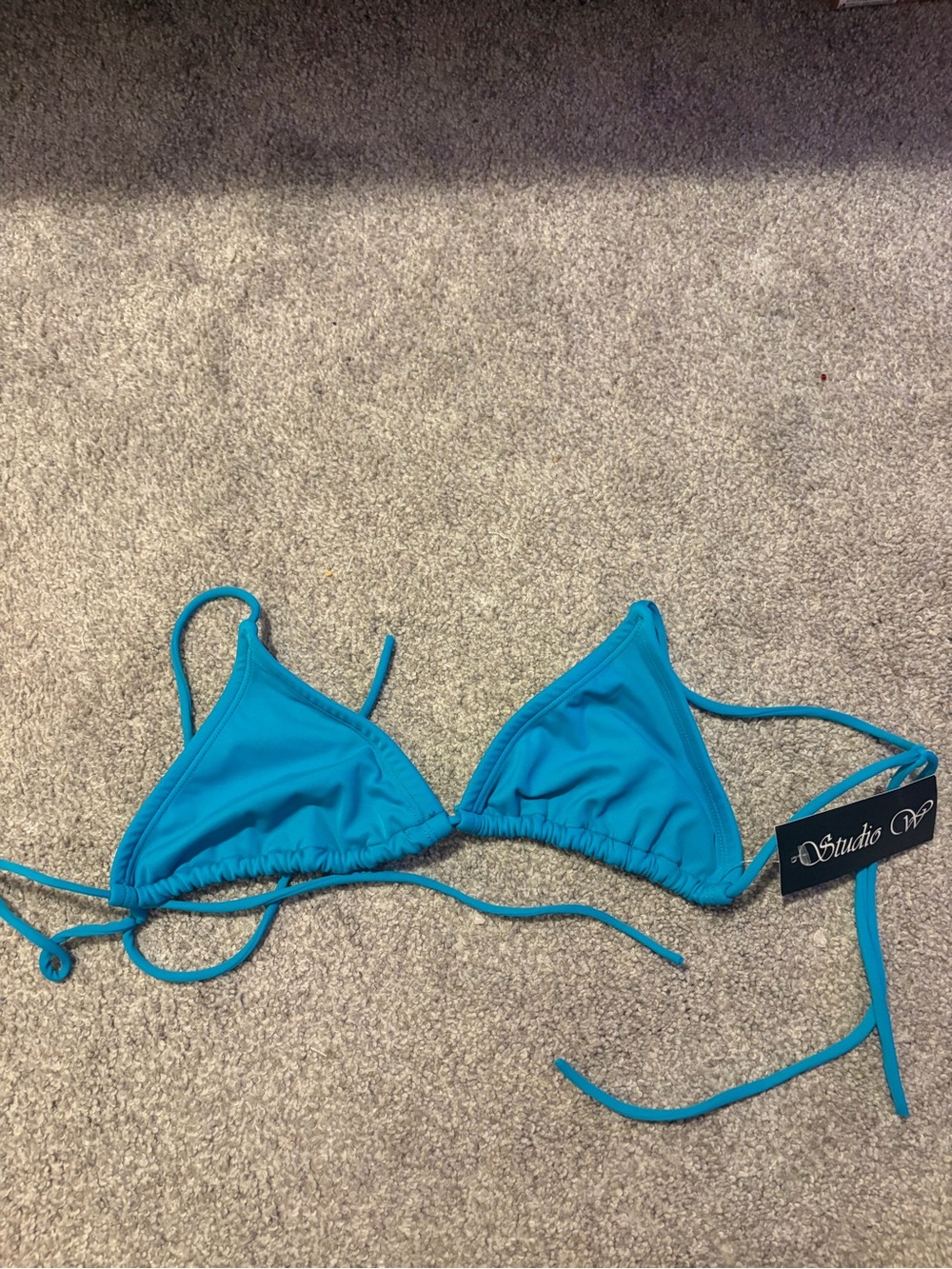 Studio Turquoise Triangle Bikini Top